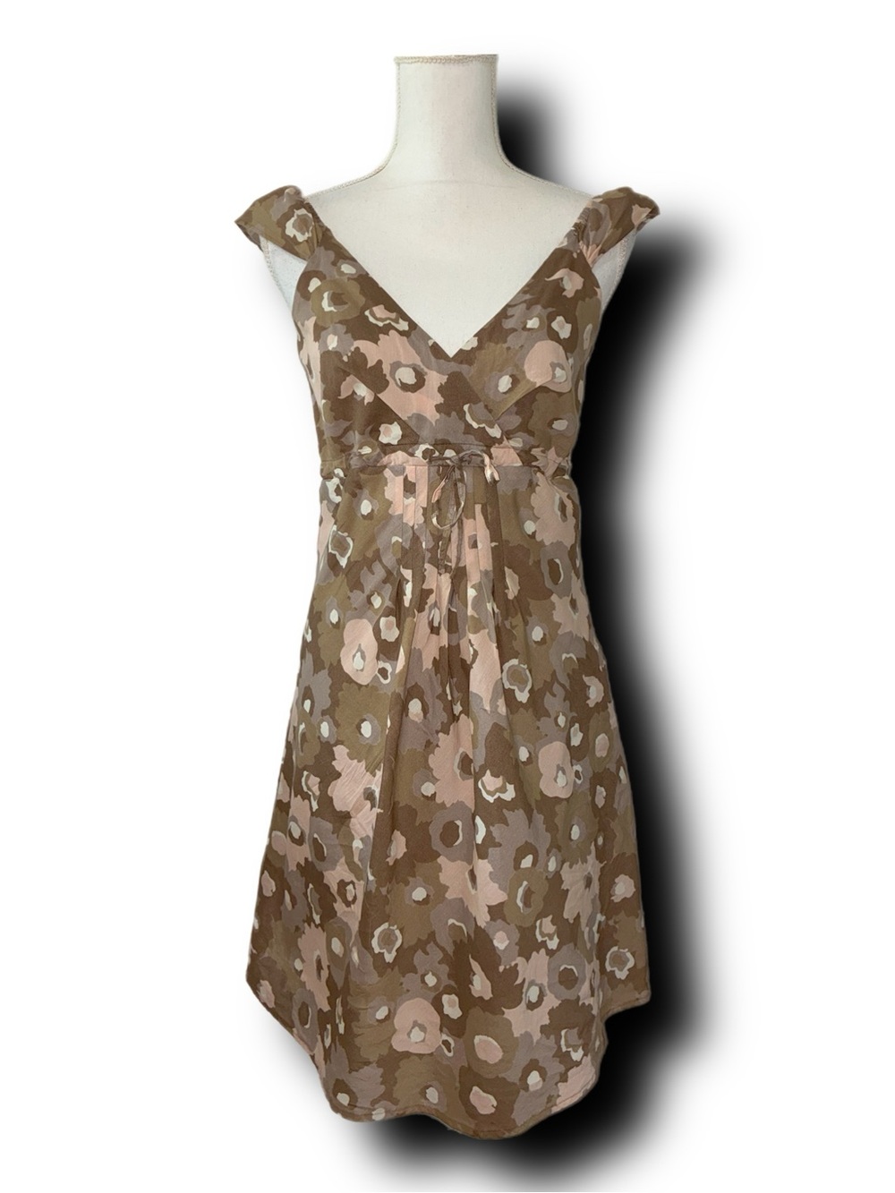 Patagonia Water Girl Floral Camo V-Neck Organic Cotton Dress